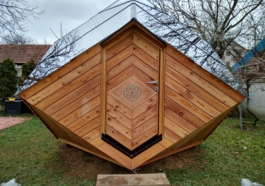 Zome sauna vue de face